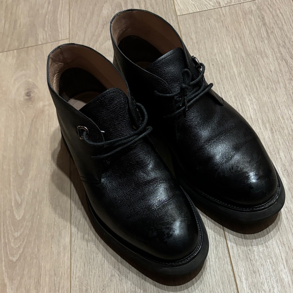 Salvatore Ferragamo Black Chukka Boots